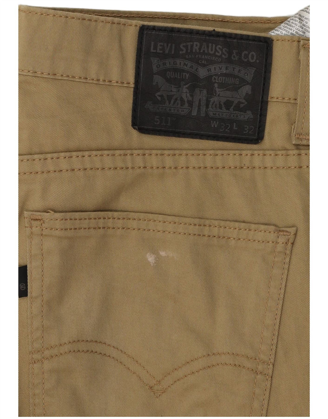 Levi's Uomo 511 Pantaloni Casual Slim W32 L32 Cotone Beige