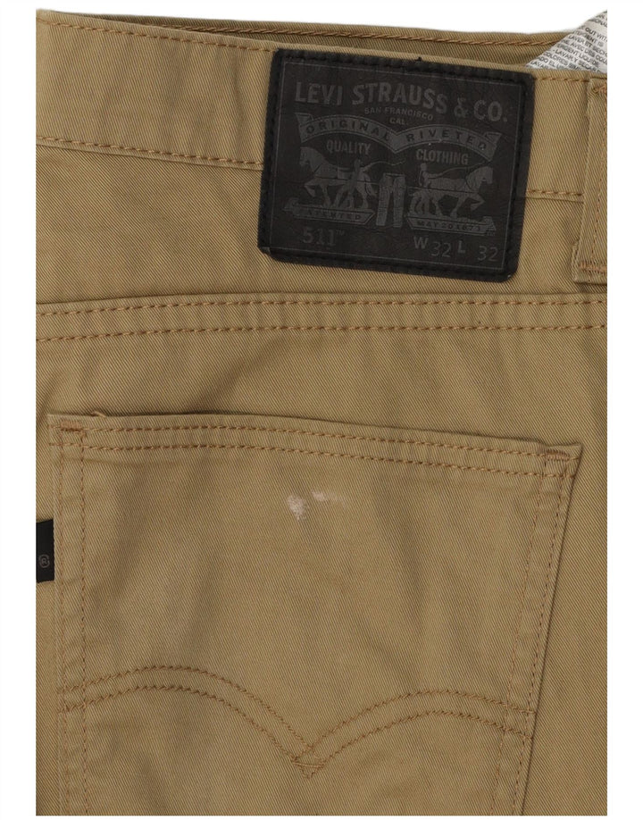 Levi's Uomo 511 Pantaloni Casual Slim W32 L32 Cotone Beige