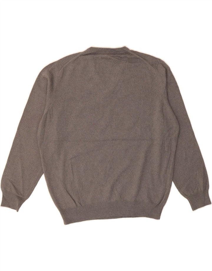 PIERRE CARDIN Mens V-Neck Jumper Sweater Medium Grey Acrylic Vintage Pierre Cardin and Second-Hand Pierre Cardin from Messina Hembry 