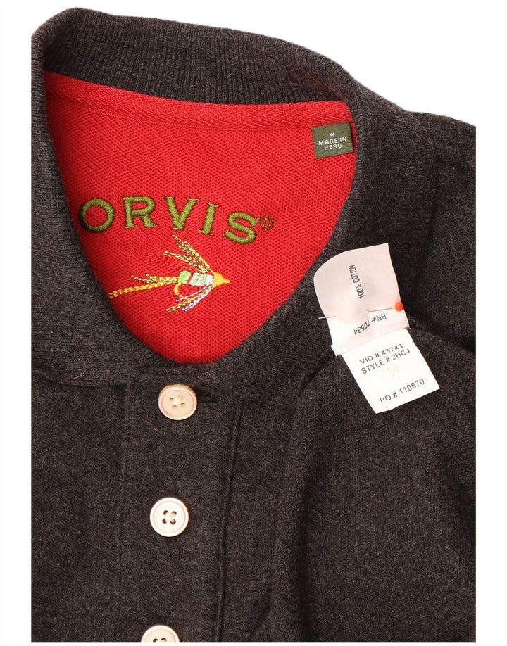 Polo da uomo Orvis in cotone screziato grigio medio