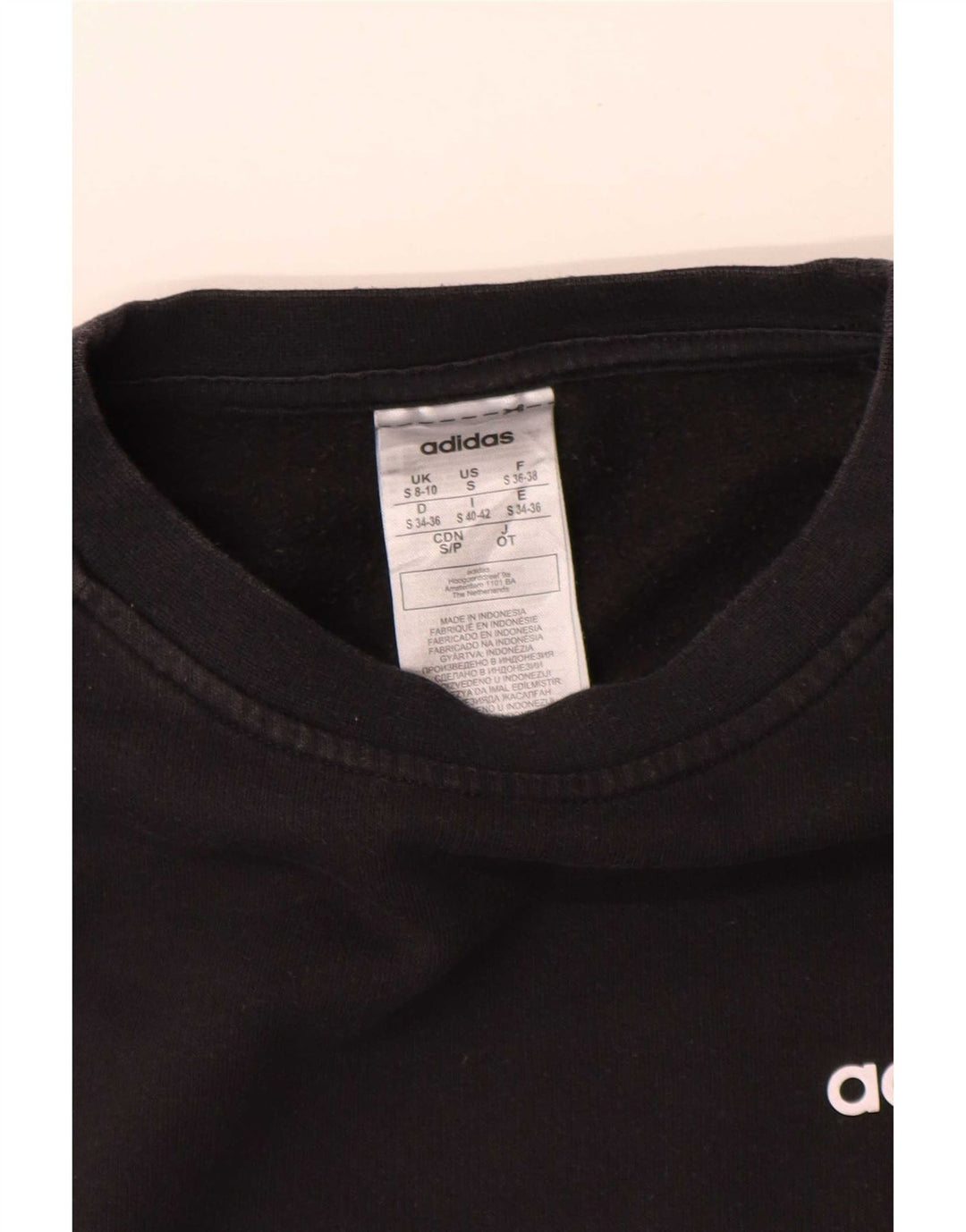 Felpa oversize da donna Adidas UK 8/10 piccola cotone nero