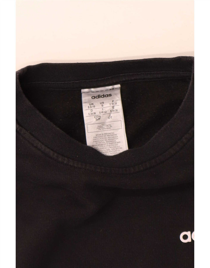 Felpa oversize da donna Adidas UK 8/10 piccola cotone nero