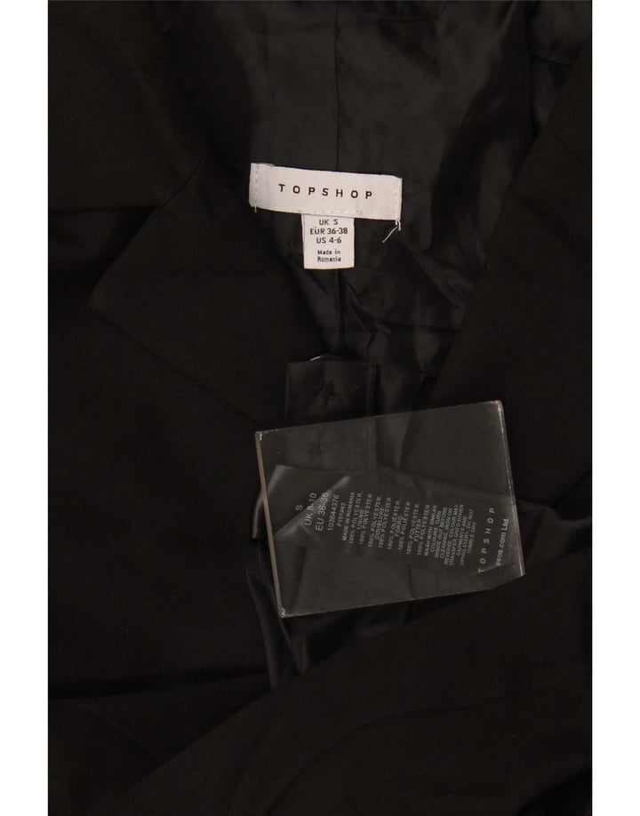 Giacca blazer oversize da donna a 3 bottoni Topshop UK 10 piccola in poliestere nero