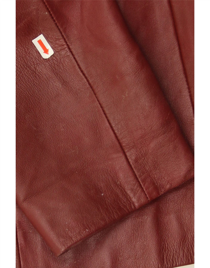 Giacca Blazer in Pelle da Donna a 3 Bottoni Conbipel IT 46 Large in Pelle Bordeaux