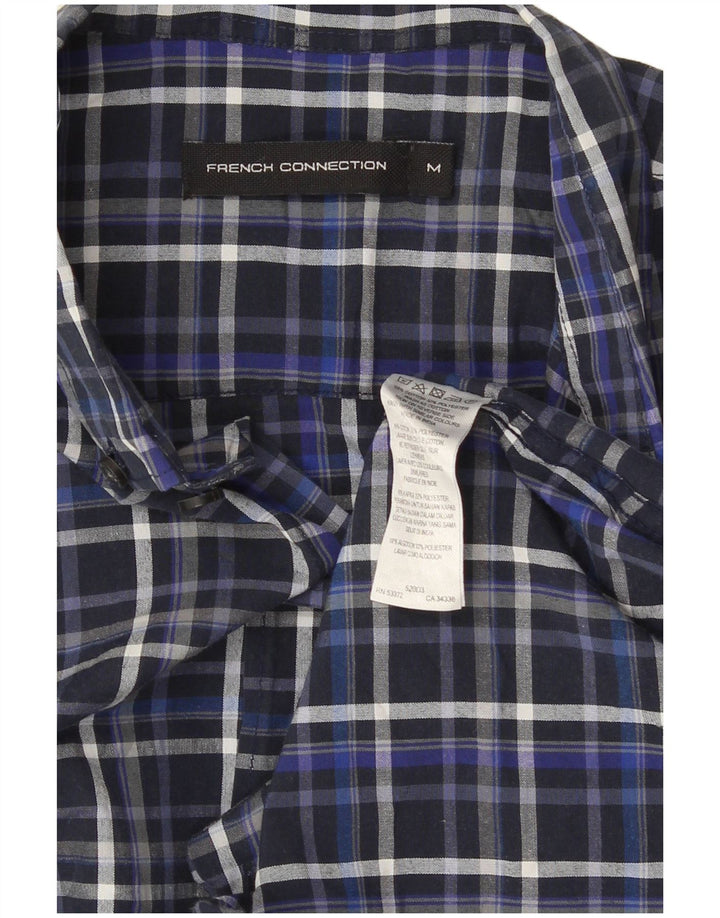 Camicia da uomo French Connection in cotone a quadri blu navy medio