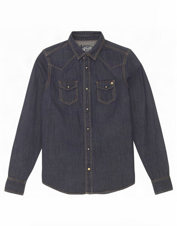 Camicia di jeans da uomo Diesel grande in cotone blu navy