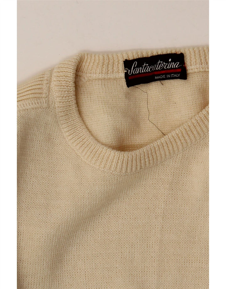 Maglione maglione girocollo da uomo VINTAGE piccolo beige