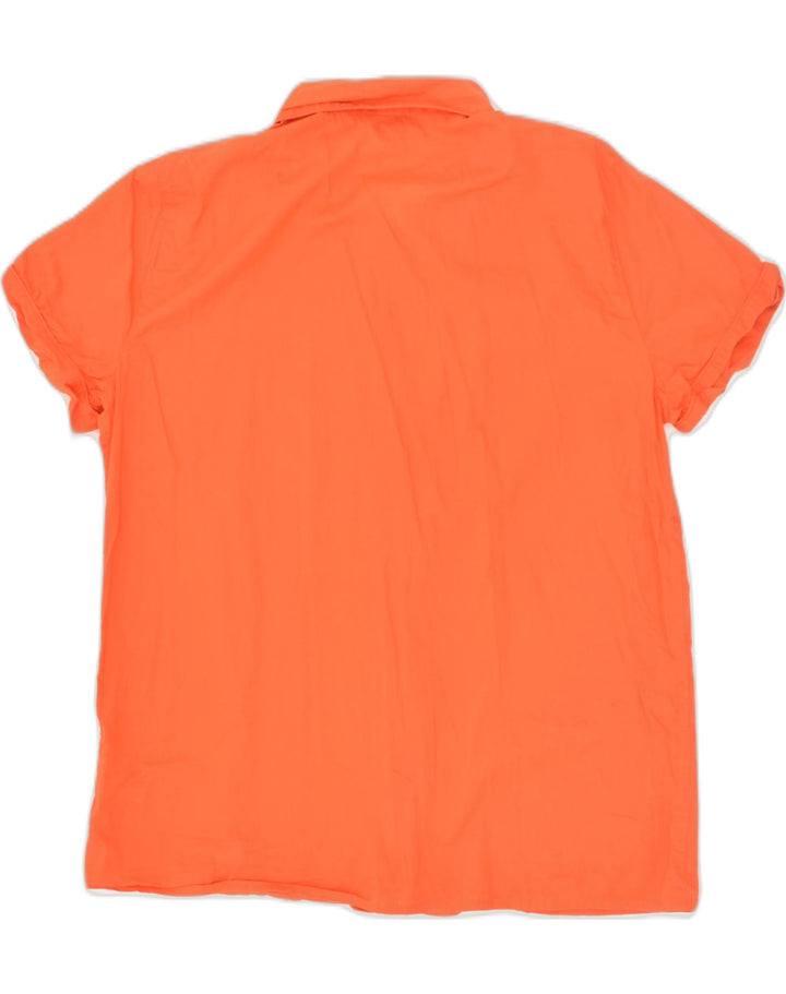 J. CREW Womens Short Sleeve Shirt Blouse UK 12 Medium Red Cotton | Vintage J. Crew | Thrift | Second-Hand J. Crew | Used Clothing | Messina Hembry 