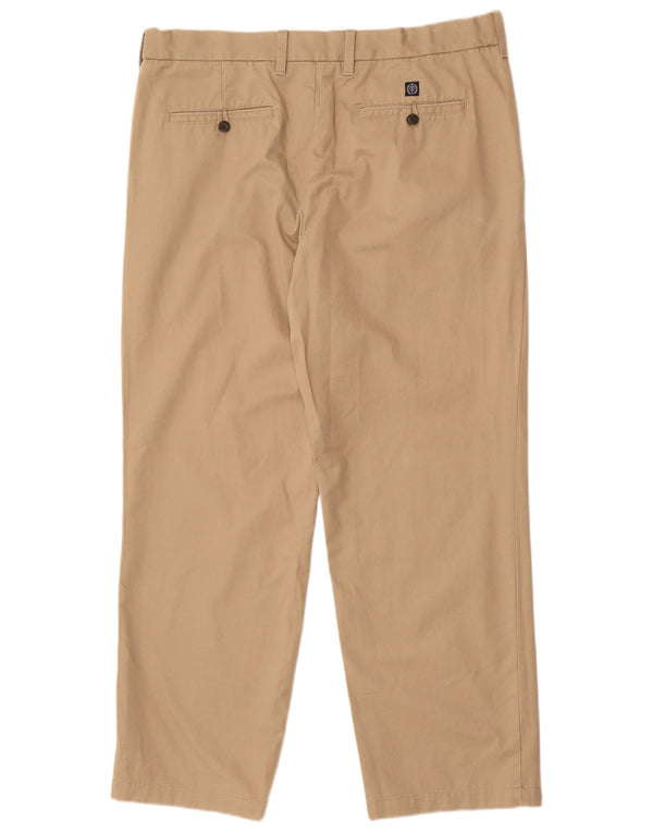 Marks & Spencer Mens Blue Harbour Straight Chino Trousers W36 L29 Brown
