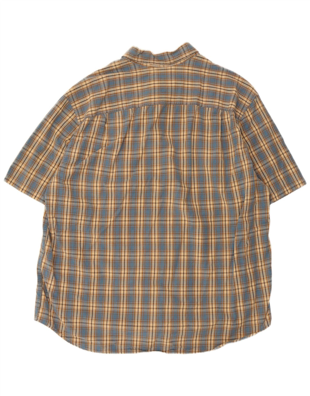 EDDIE BAUER Camicia a maniche corte da uomo XL in cotone a quadri blu