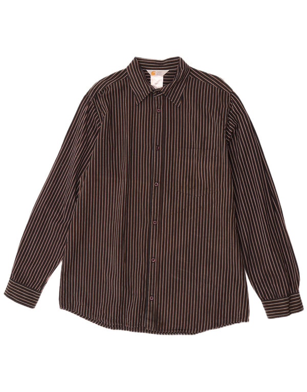 Camicia da uomo Carhartt grande cotone gessato marrone