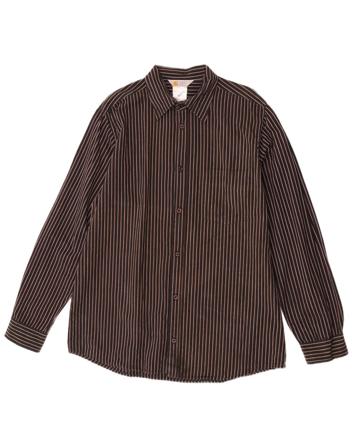 Camicia da uomo Carhartt grande cotone gessato marrone