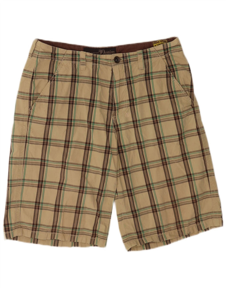 Pantaloncini chino da uomo Tom Tailor W32 in cotone scozzese beige medio