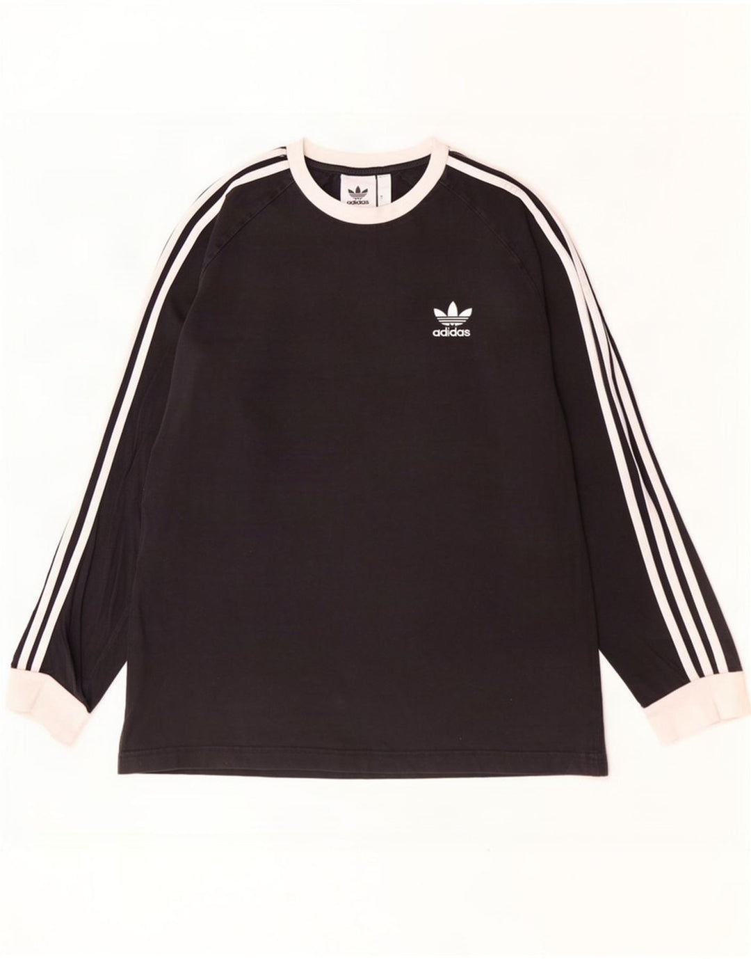 Top Adidas da uomo a manica lunga grande in cotone nero