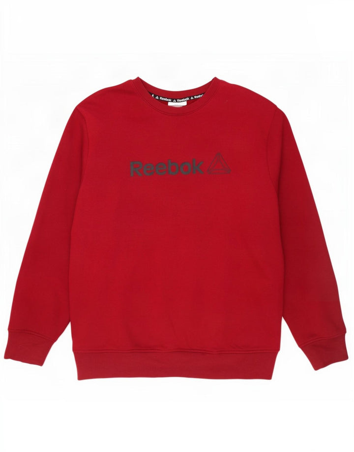 Felpa grafica Reebok da uomo, grande, in cotone rosso