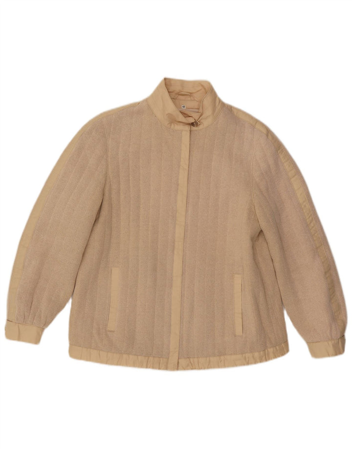 Giubbotto bomber lavorato a maglia da donna vintage EU 40 Beige medio