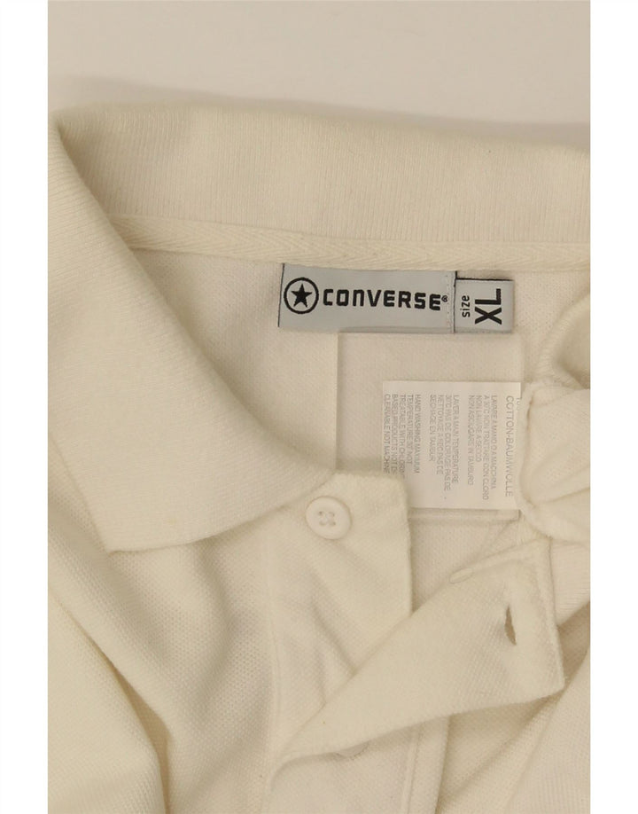 Polo da uomo Converse XL in cotone bianco