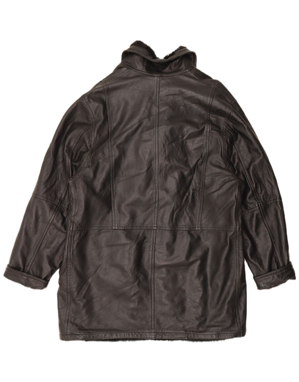 Giubbotto shearling vintage da uomo UK 42 XL in pelle nera