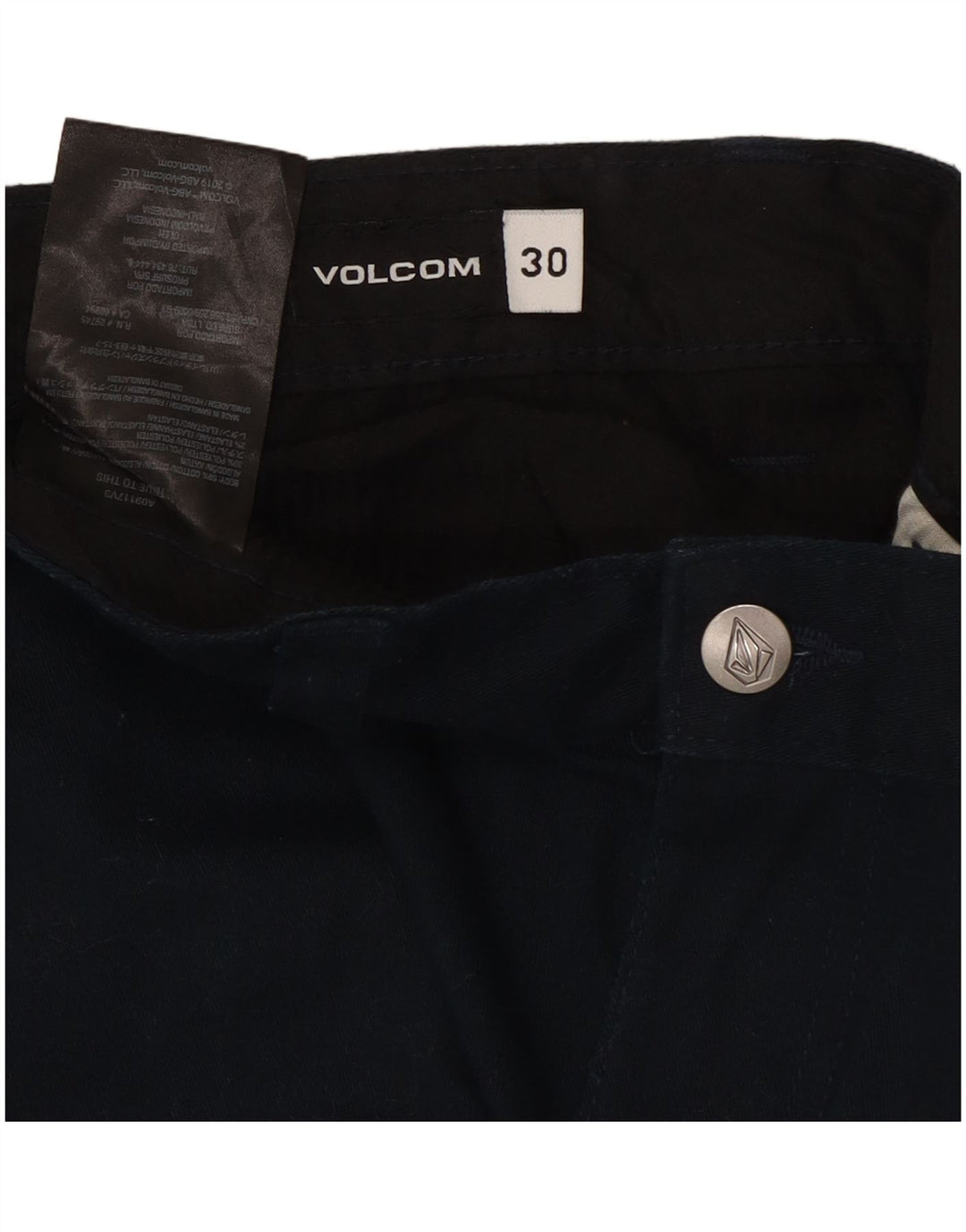 Pantaloncini chino da uomo Volcom W30 cotone blu navy medio