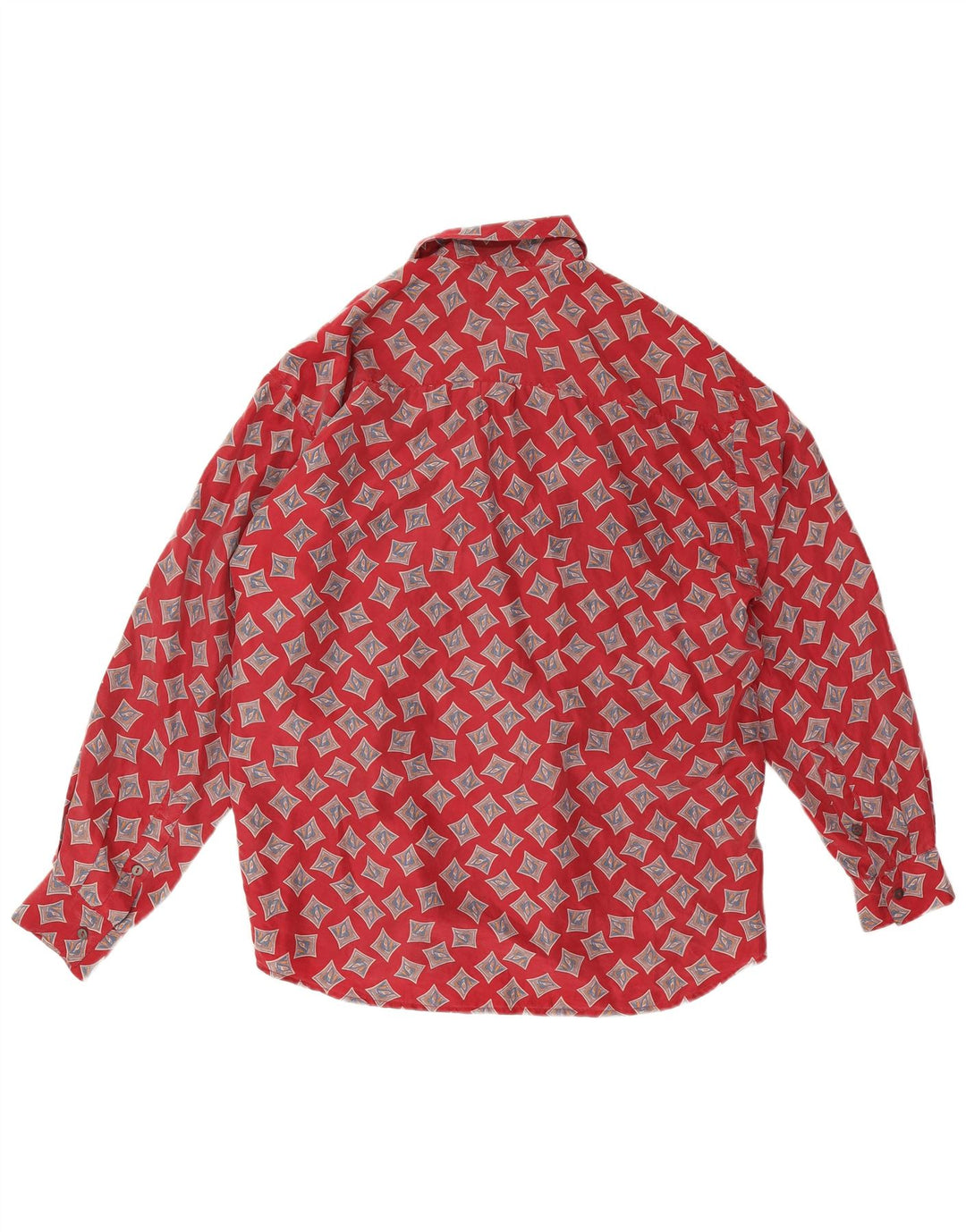 Camicia da uomo Wampum in seta geometrica rossa media