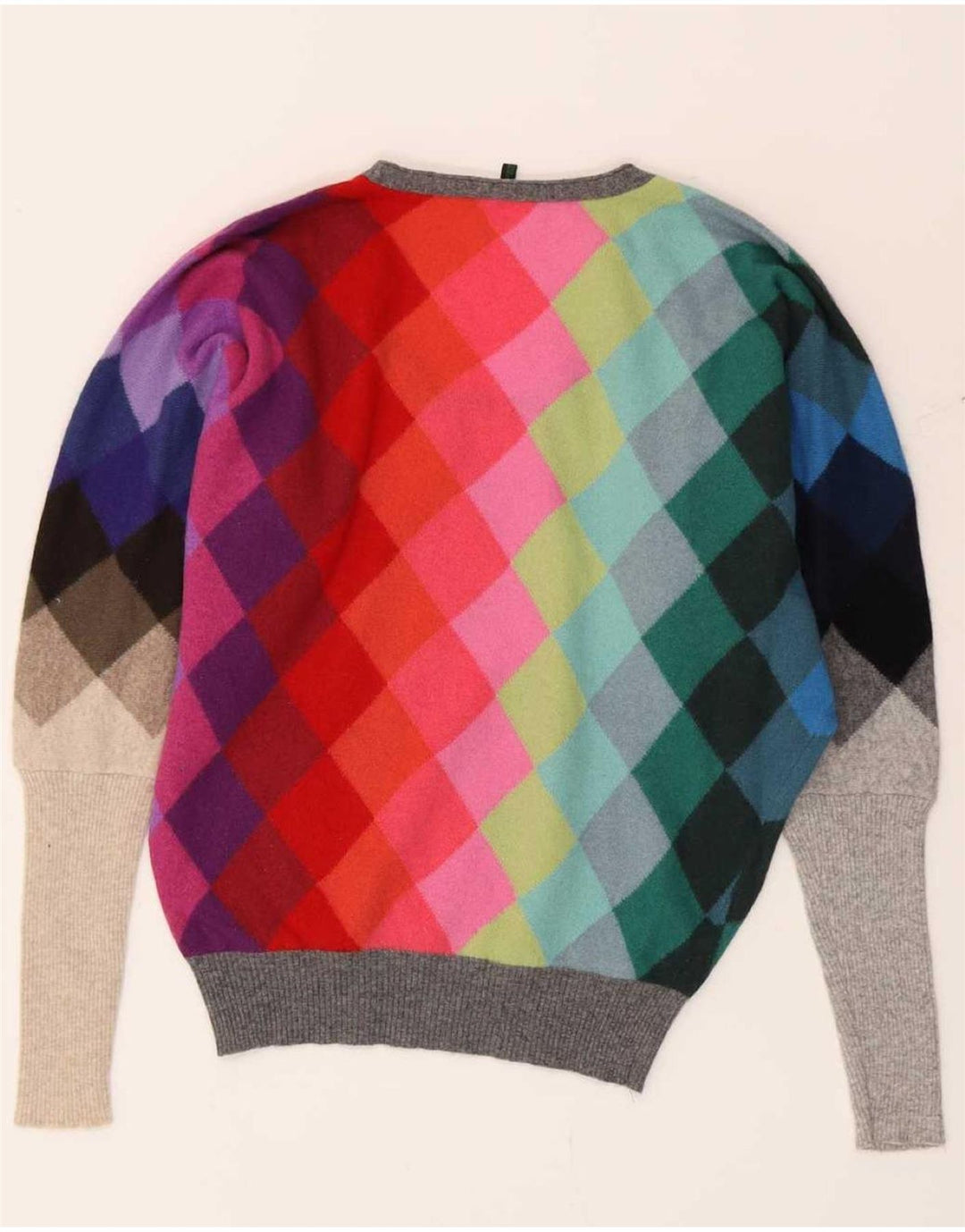 Maglione maglione con scollo a barca da donna Benetton UK 10 piccolo multicolore