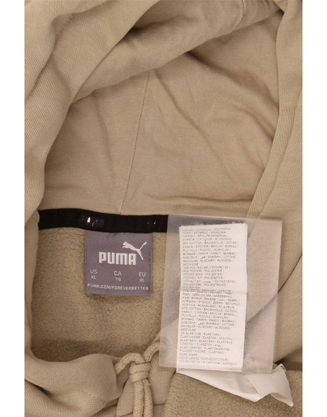 Felpa con cappuccio grafica PUMA da uomo XL in cotone beige