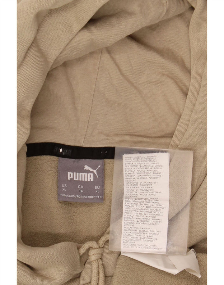 Felpa con cappuccio grafica PUMA da uomo XL in cotone beige