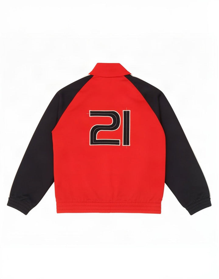 Giacca da ginnastica grafica da ragazzo Adidas 9-10 anni Rosso Colourblock