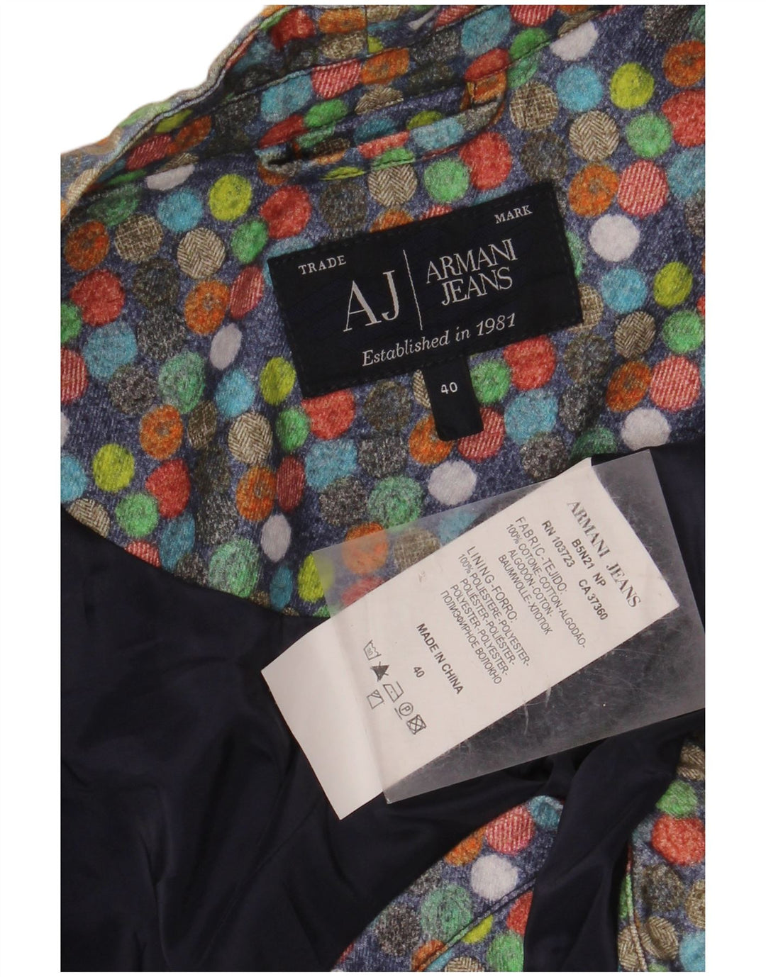ARMANI JEANS Giacca Blazer Donna IT 40 Piccoli Pois Multicolori