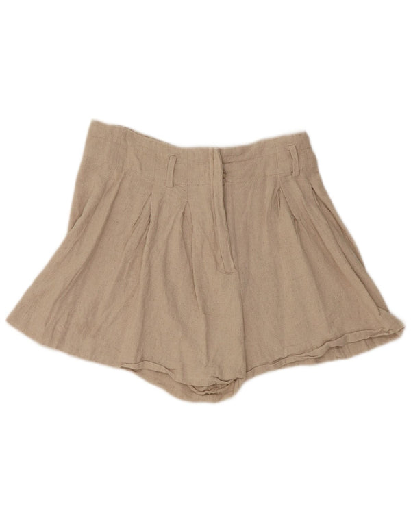 Pantaloni caldi con ancoraggio a vita alta da donna Zara piccoli W26 lino beige