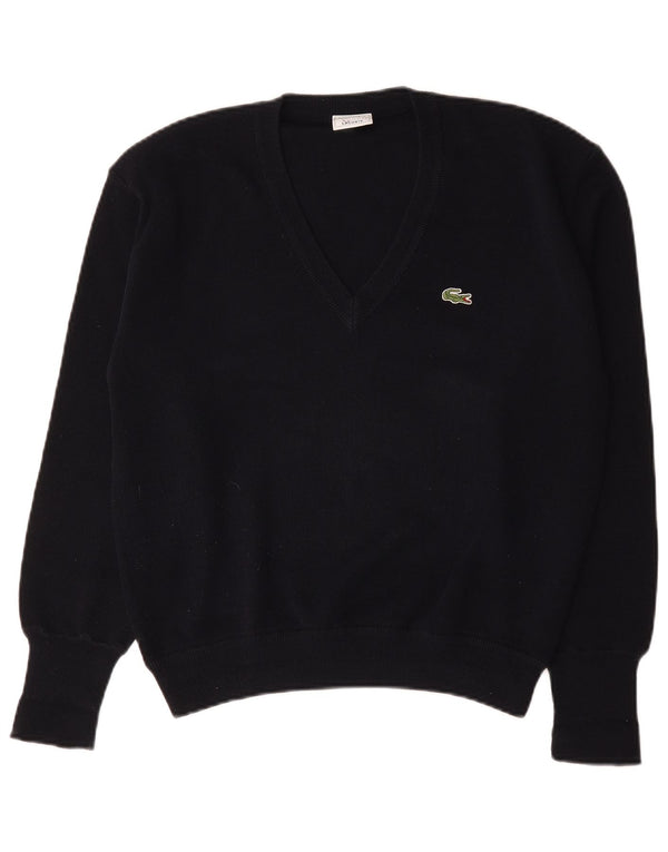 Maglione maglione con scollo a V da uomo Lacoste blu navy medio