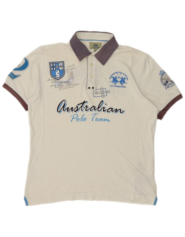 Polo da rugby da uomo La Martina Australian Polo Team XL White Colourblock