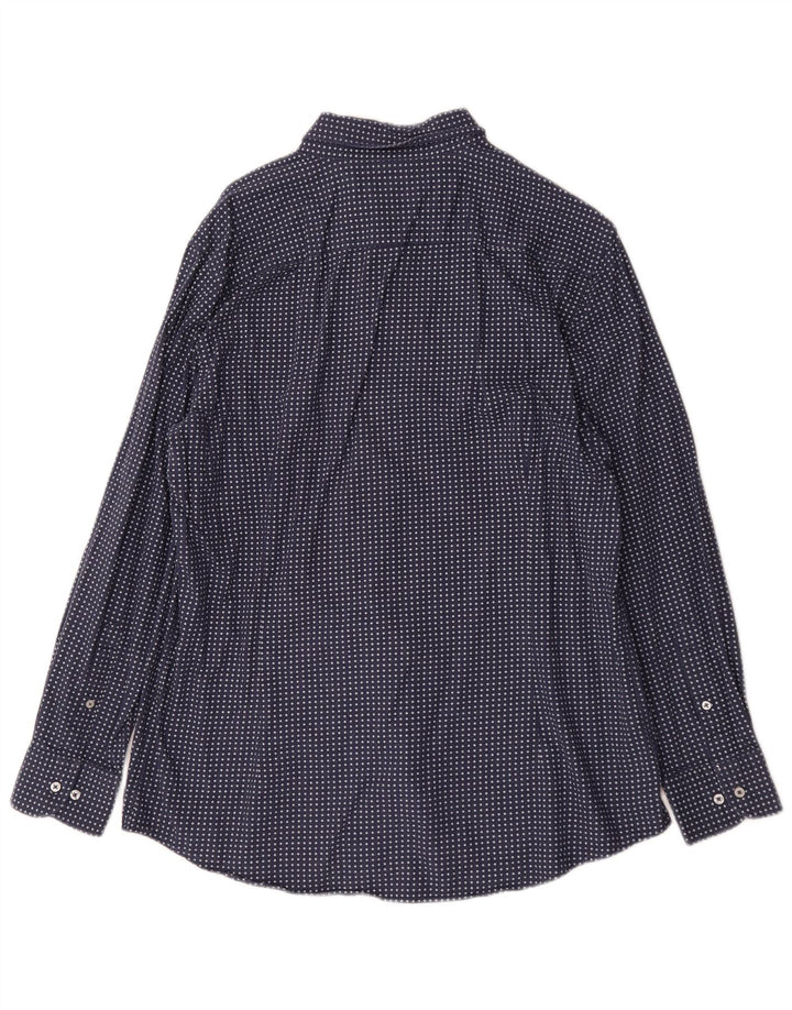 Camicia da uomo Massimo Dutti XL in cotone geometrico blu