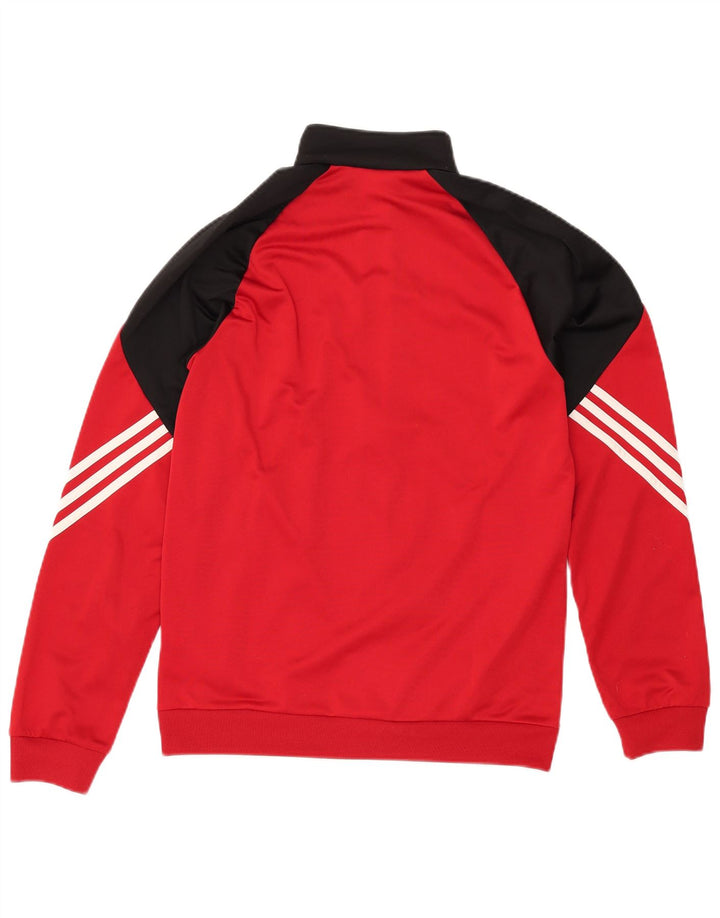 Giacca da ginnastica da uomo Adidas Small in poliestere color block rosso