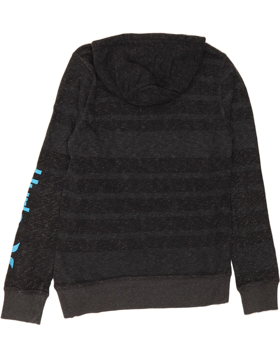 HURLEY Mens Graphic Hoodie Jumper Medium Grey Striped Cotton Vintage Hurley and Second-Hand Hurley from Messina Hembry 