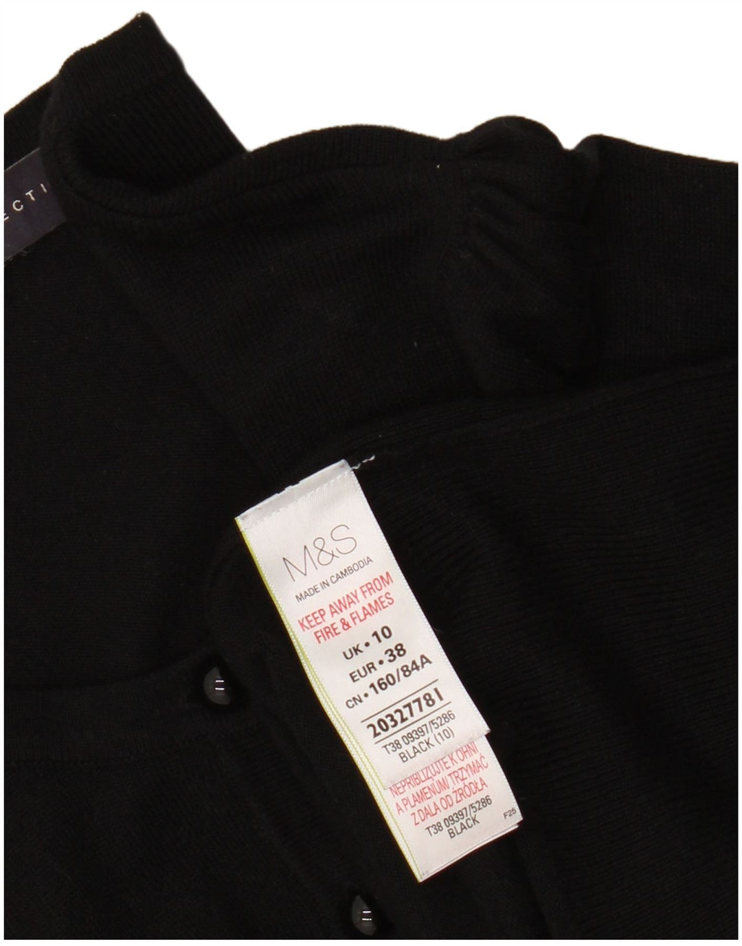 Maglione cardigan da donna Marks & Spencer UK 10 piccolo viscosa nera