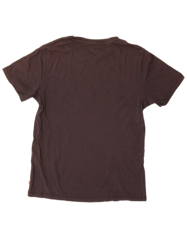 Levi's T-shirt grafica oversize da donna Top UK 10 Small Cotone nero