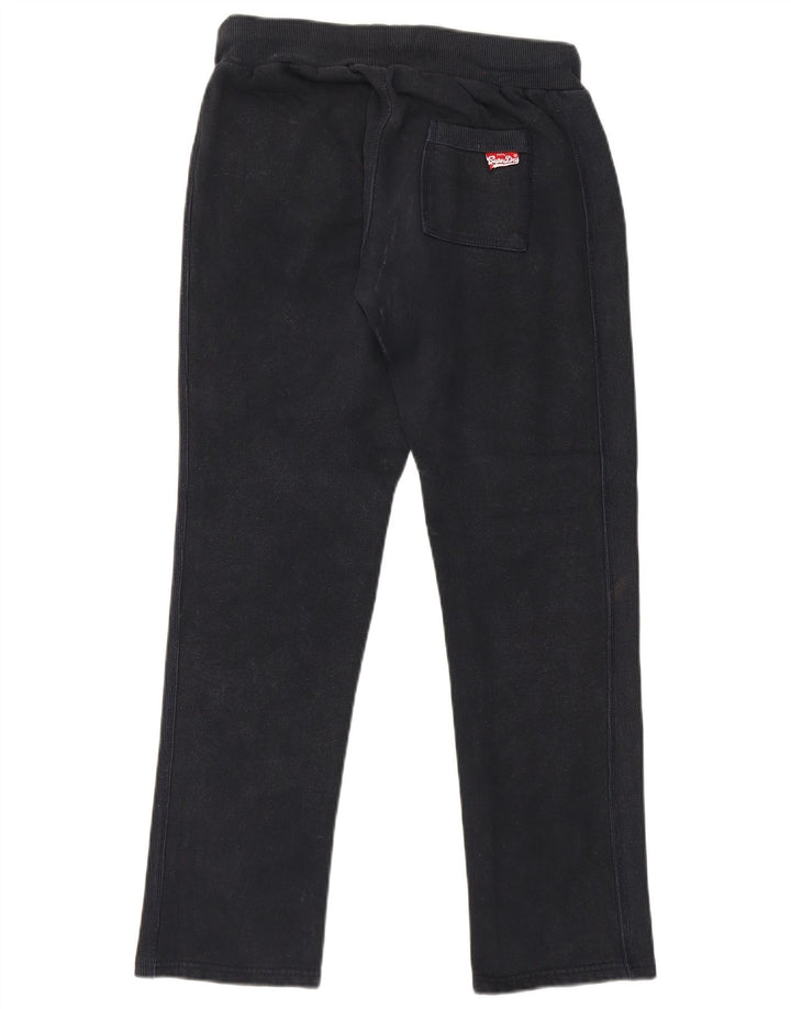 Pantaloni da tuta con grafica da donna Superdry UK 14 cotone medio nero