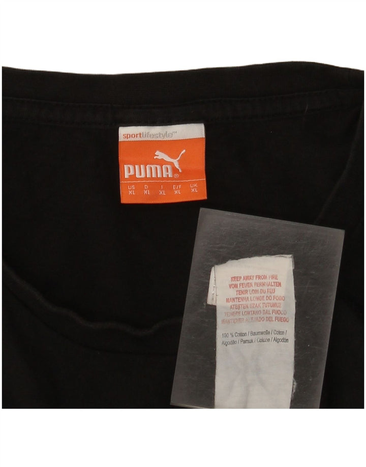 T-shirt grafica da uomo Puma Top XL in cotone nero