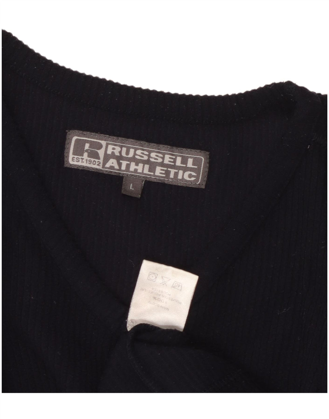 RUSSELL ATHLETIC Top da donna a maniche lunghe UK 16 Large Blu Navy Poliestere
