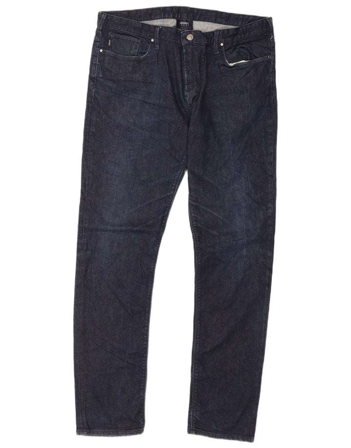Jeans slim da uomo Armani W36 L34 cotone blu navy