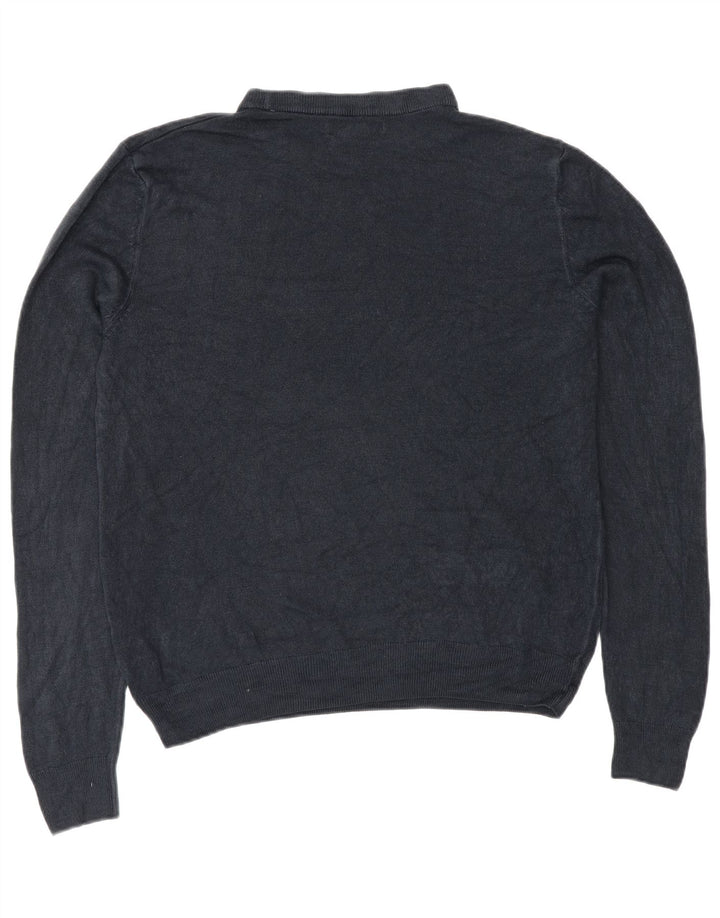 Maglione maglione girocollo da uomo Marks & Spencer grande acrilico blu navy