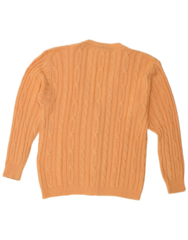 Maglione cardigan da donna Piu Verona UK 16 grande cotone arancione
