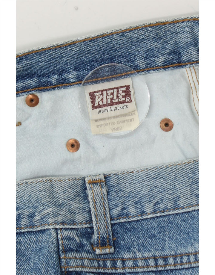 RIFLE Jeans larghi tagliati da uomo W36 L26 cotone blu
