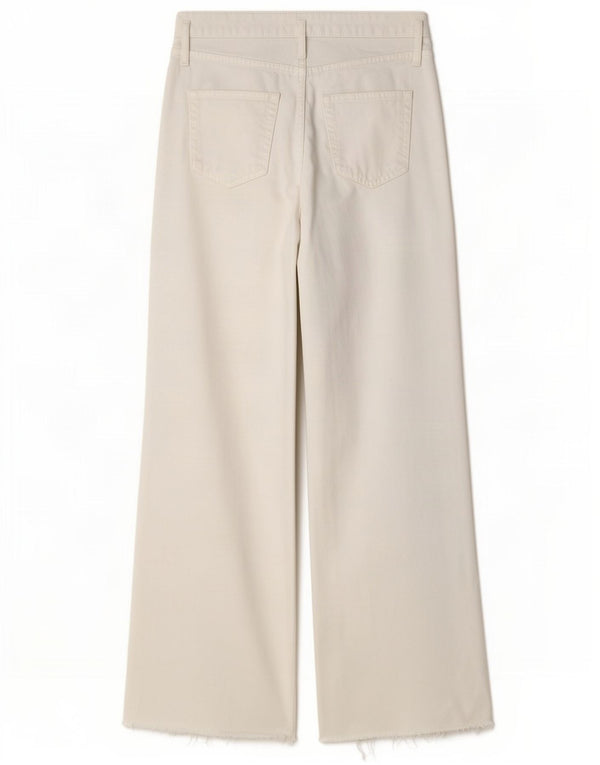 Jeans a gamba larga da donna Zara EU 38 Small W28 L31 Cotone bianco