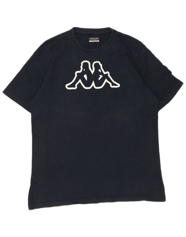 T-shirt grafica da uomo Kappa Top Large in cotone blu navy