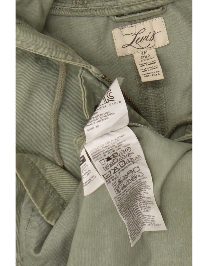 Giacca pratica con cappuccio da donna Levi's UK 10 piccola in cotone verde