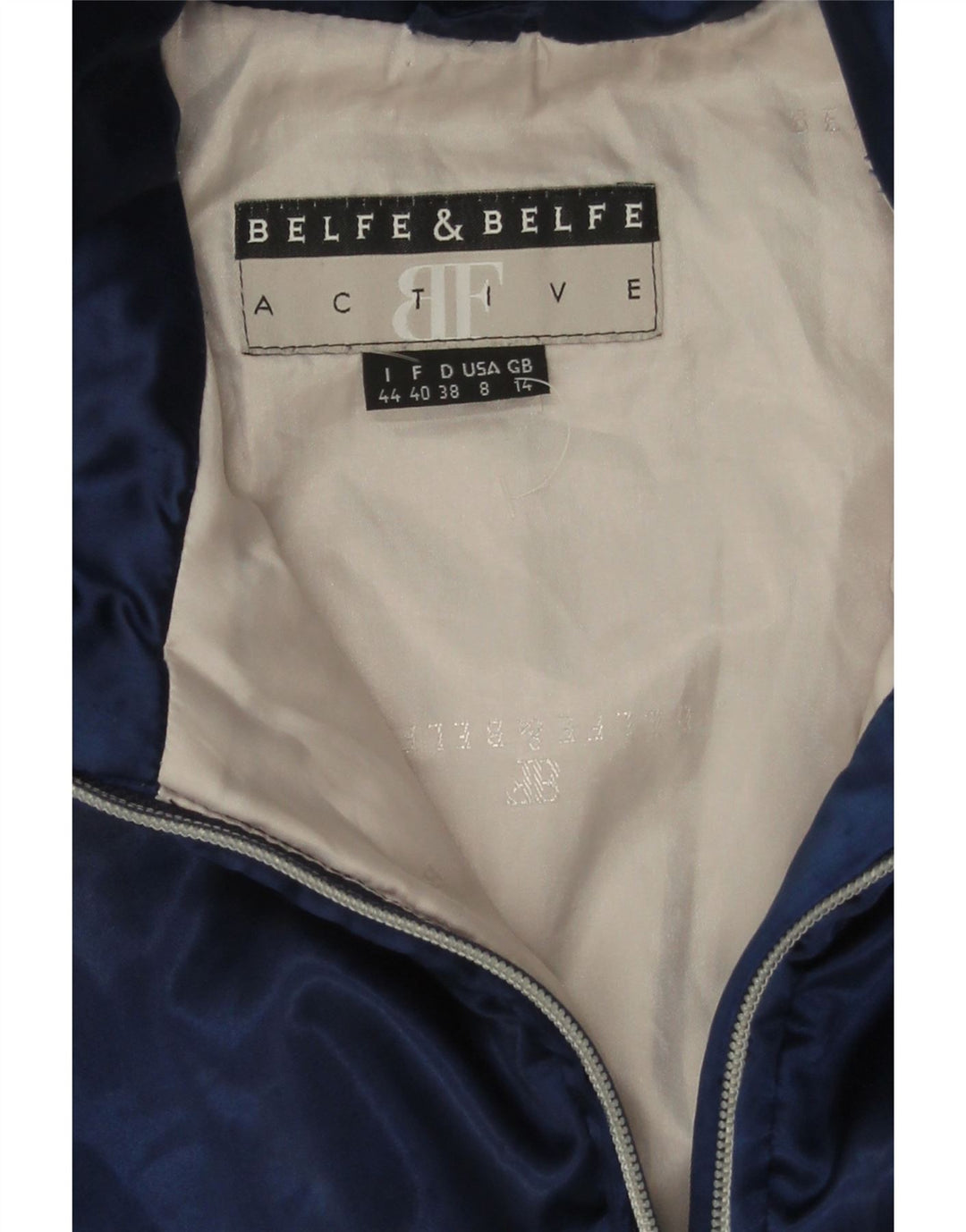 Giacca trapuntata da donna Belfe & Belfe UK 14 poliestere medio blu navy