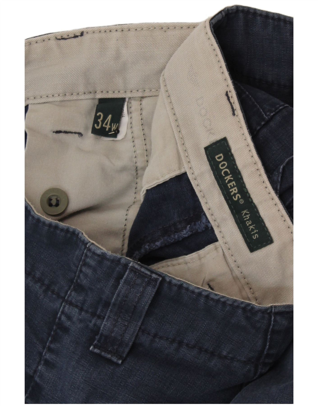 Pantaloncini cargo da uomo color kaki Dockers W34 grandi in cotone blu navy