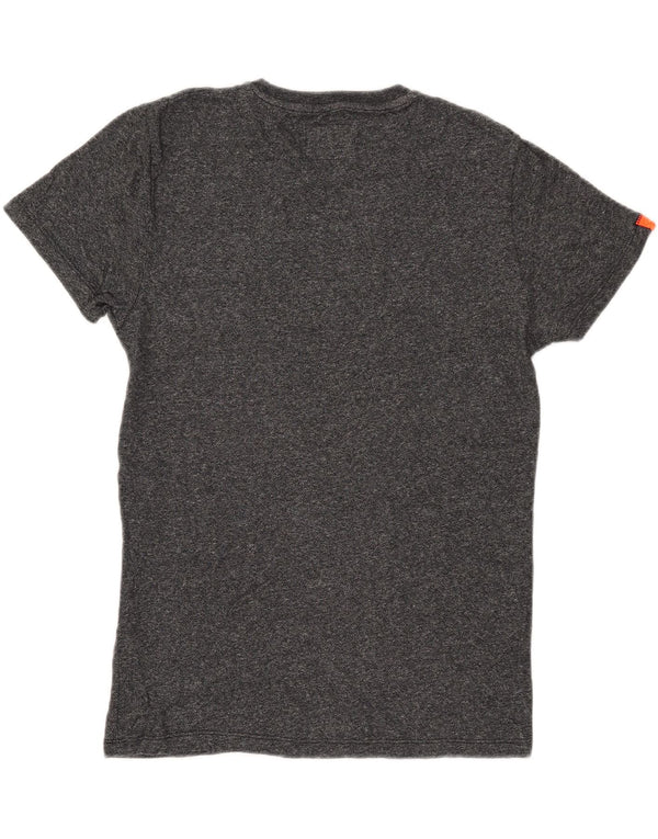 Superdry Mens T-Shirt Top Medium Grey Flecked Cotton
